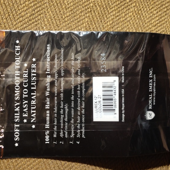 Zury Lurex 100% Premium Remi Human Hair silky straight 12 inches color 27 - Picture 6 of 6